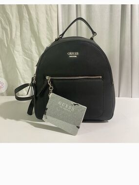 GUESS Black Mini Backpack - Sleek Everyday Crossbody Bag